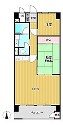 東建狭間マンション 2LDKの間取り