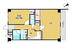 アルドーレ南大沢 1LDKの間取図画像