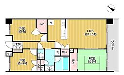 aie高尾 3LDKの間取図画像