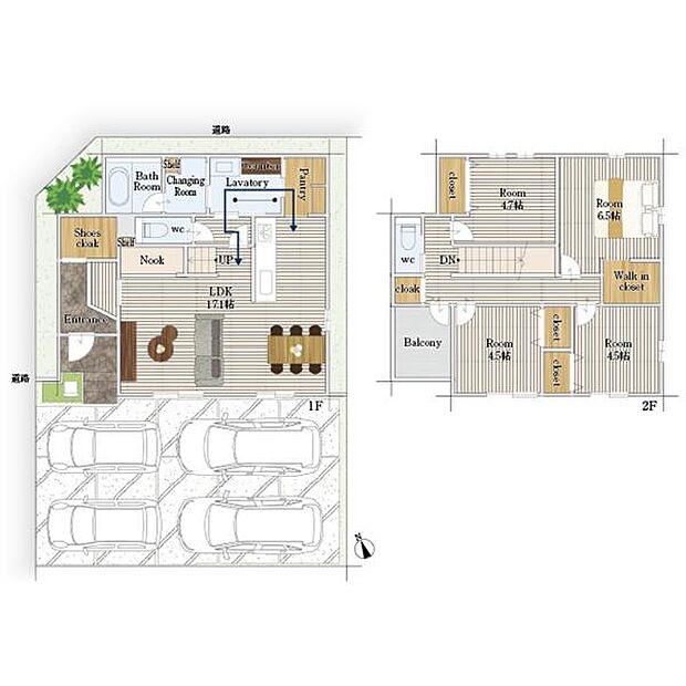 1号棟◇4ＬＤＫ◇建物面積106.01平方メートル(32.06坪)土地面積123.31平方メートル(37.30坪)