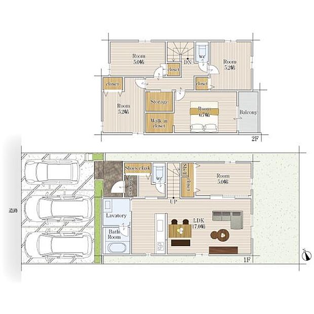 5号棟は5SLDKの間取りとなります。太陽光発電搭載◎ ●周辺商業施設も充実♪敷地面積126.01平米建物面積106.42平米
