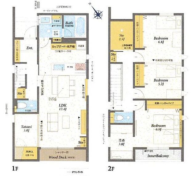 太陽光パネル付き！天然無垢材フローリング♪ 3ＳＬＤＫ／土地面積147.28平方メートル／建物面積108.48平方メートル