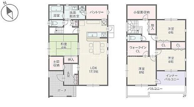 4LDK・土地面積164.37平方メートル(49.72坪)・建物面積140.12平方メートル(42.38坪)