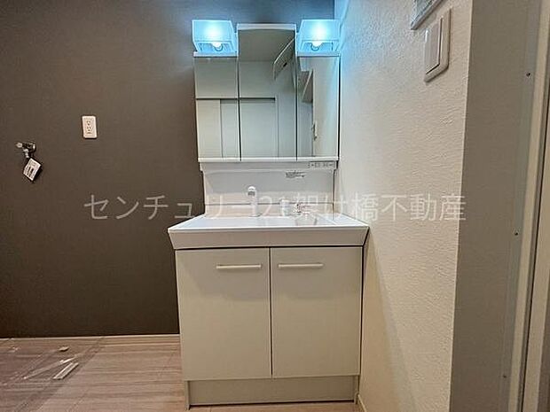 【洗面台】三面鏡の独立洗面台♪