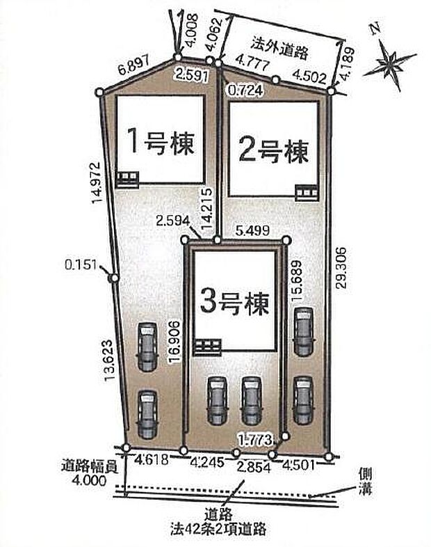 こちらは2号棟になります。南側前面道路で日当たり良好♪