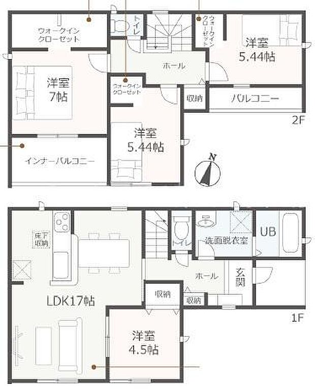 【3号棟】4LDK・土地面積159.10平方メートル・建物面積107.66平方メートル