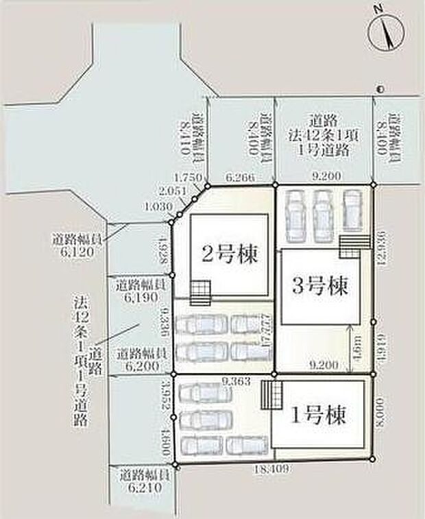 こちらは2号棟です。角地!!駐車たっぷり4台可能◎