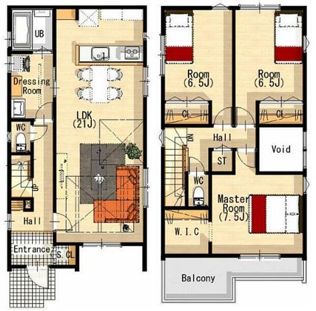 周辺環境充実エリアの3LDK♪ ●LDK21帖+全居室6帖以上でゆとりの間取り♪