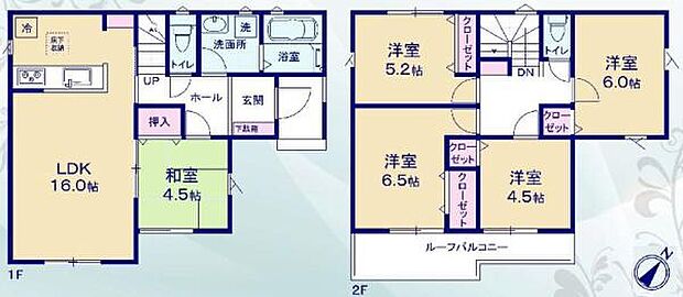 5ＬＤＫ◇土地面積／157.55平方メートル（47.65坪）建物面積／101.85平方メートル（30.80坪）