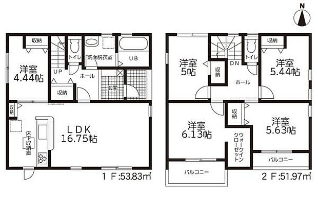 3号棟◇5LDK+WIC◇土地面積/131.34平方メートル(39.73坪)建物面積/105.80平方メートル(32.00坪)
