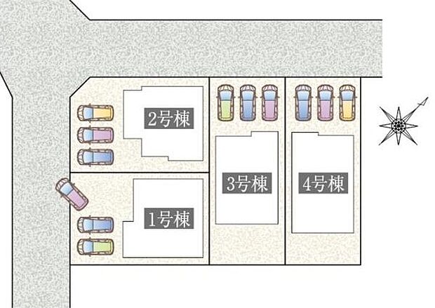 こちらは4号棟です。●駐車並列3台可能◎
