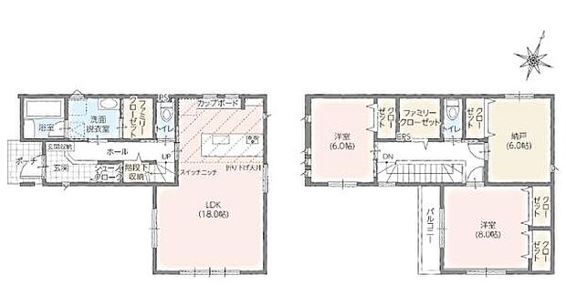 1号棟◇3LDK◇土地面積/140.48平方メートル(42.49坪)建物面積/104.33平方メートル(31.55坪)