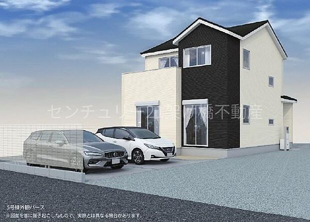 こちらは5号棟外観完成予想パースです。