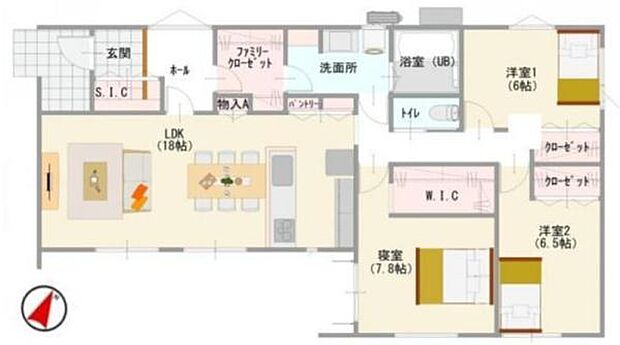 1号棟平屋◇3LDK◇土地面積/236.84平方メートル(71.64坪)建物面積/95.38平方メートル(28.85坪)