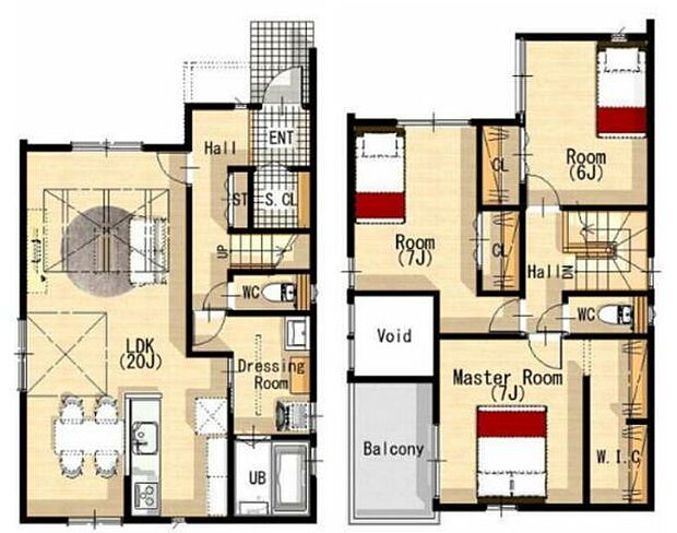 周辺環境充実エリアの3LDK♪ ●LDK20帖+全居室6帖以上でゆとりの間取り♪