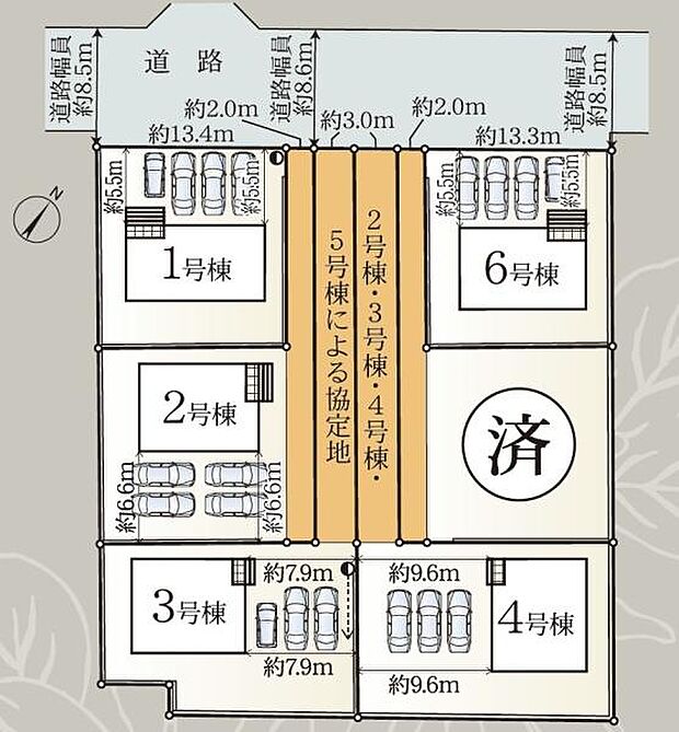 こちら2号棟になります。駐車4台可能!(車種による)