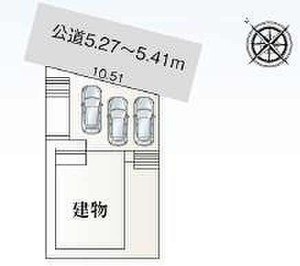 駐車並列3台可能!