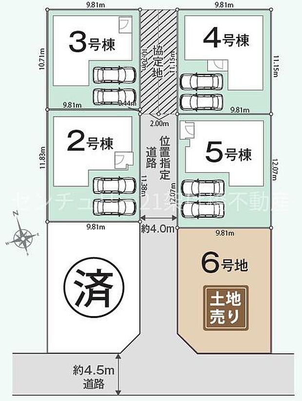 こちらは2号棟です。【豊橋市立芦原小学校・本郷中学校エリア】 小学校まで徒歩約11分、中学校まで徒歩約31分