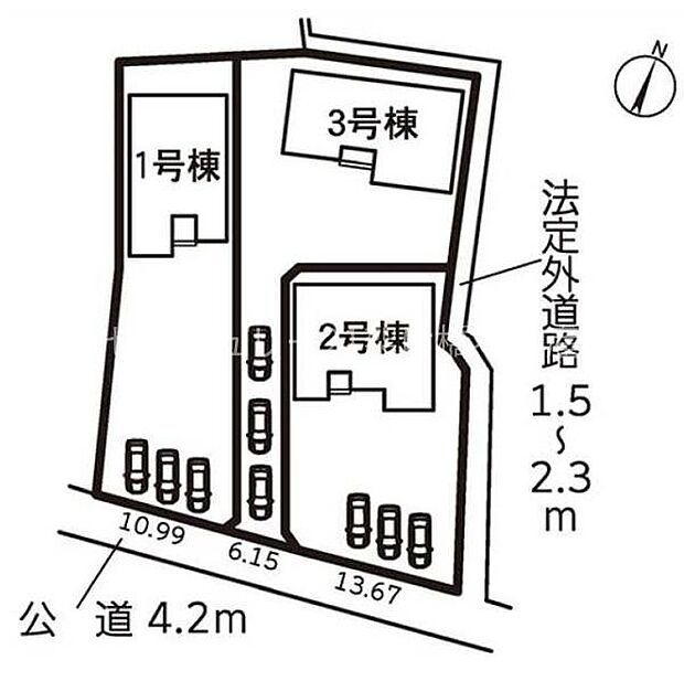 こちらは2号棟になります。駐車3台可能！