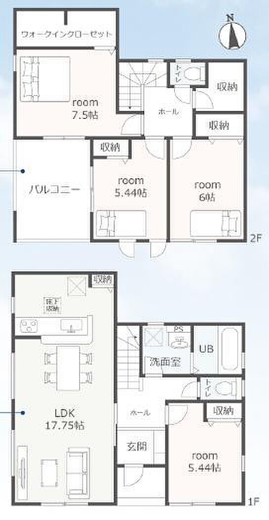 3号棟◇4LDK+WIC◇土地面積/221.99平方メートル(67.15坪)建物面積/115.12平方メートル(34.82坪)