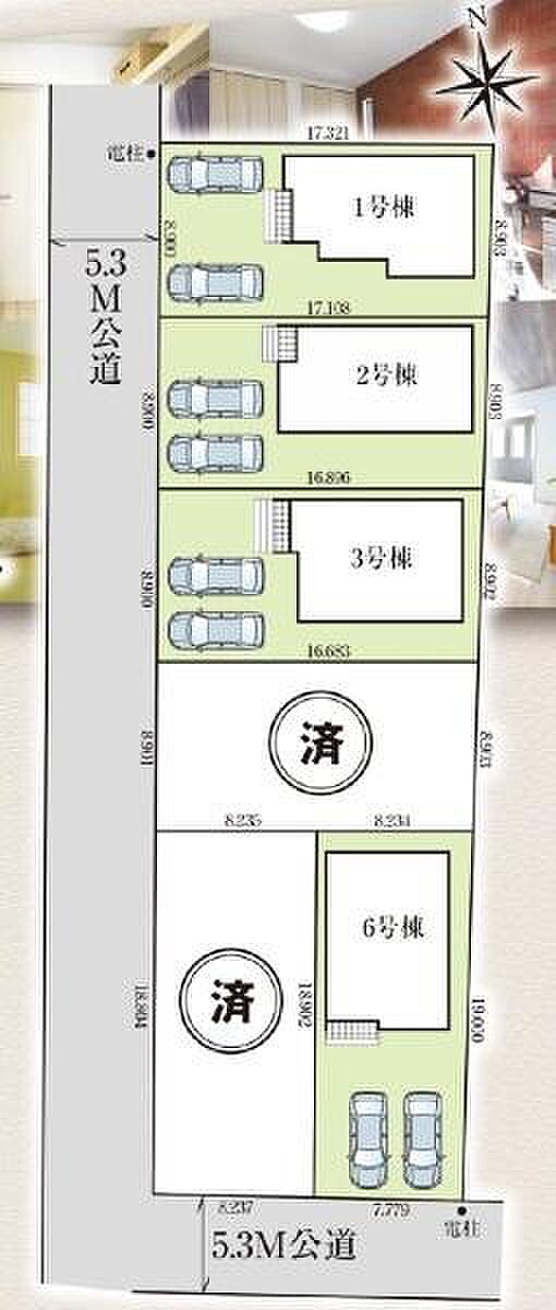 こちらは2号棟です。駐車並列2台可能