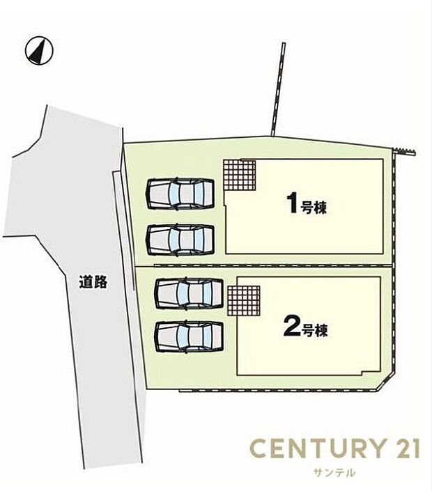 本物件は1号棟です♪並列2台駐車可能です♪