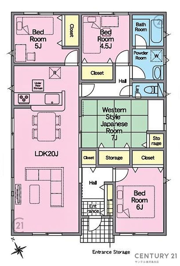 2号棟、南西向き!4LDKの間取りとなっております♪3人家族から5人家族にぴったりな間取りです♪