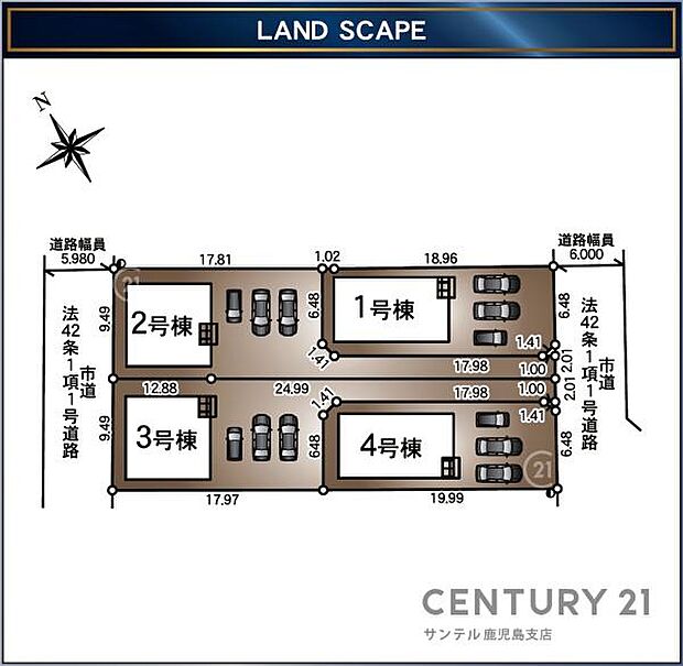 本物件は4号棟です♪3台駐車可能です♪