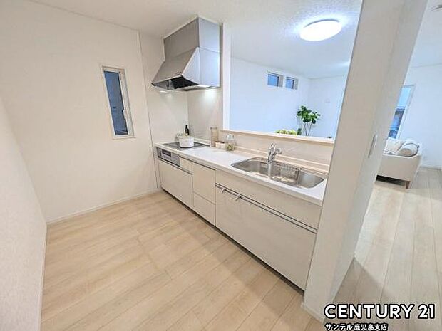 シンプルで使いやすい設計のキッチン♪そしてカウンターキッチンなので、リビングいるご家族と会話を楽しみながらお料理ができます♪オプションで食洗器を付けることができます♪