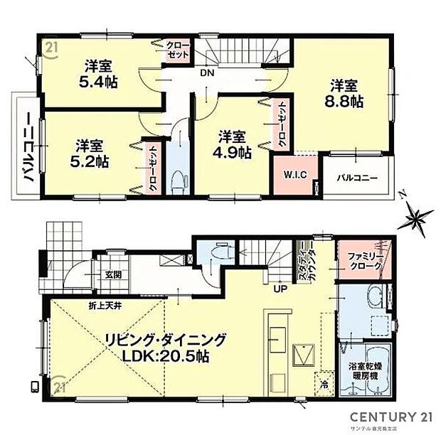 1号棟!4LDKの間取りとなっております♪3人家族から5人家族にぴったりな間取りです♪