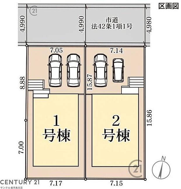 本物件は1号棟です♪駐車場は2台可能です♪