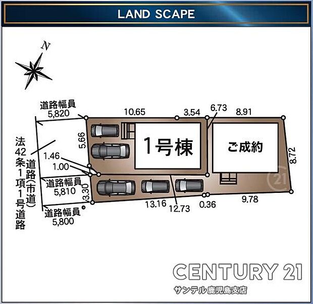 本物件は1号棟です♪並列2台の駐車が可能です♪
