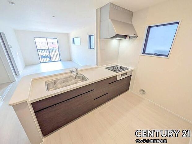 シンプルで使いやすい設計のキッチン♪そしてカウンターキッチンなので、リビングいるご家族と会話を楽しみながらお料理ができます♪オプションで食洗器を付けることができます♪