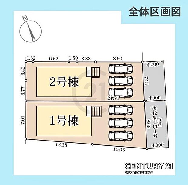 本物件は1号棟です♪並列3台の駐車が可能です♪