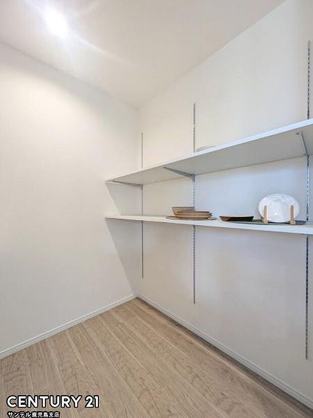 キッチンのパントリーです♪調味料や洗剤、レトルト食品などの在庫を保管出来る便利な収納スペース♪このスペースが有るのと無いのでは大きな差が出ます！