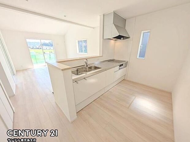 シンプルで使いやすい設計のキッチン♪そしてカウンターキッチンなので、リビングいるご家族と会話を楽しみながらお料理ができます♪オプションで食洗器を付けることができます♪