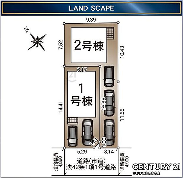 本物件は1号棟です♪駐車場は2台可能です♪