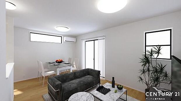 （同仕様モデル写真）明るく、落ち着きのあるリビング♪ご家族でお食事や団らんしたり、ゆったりとしたご家族の時間を過ごせます♪※家具、家電、インテリアはＣＧによるイメージです。