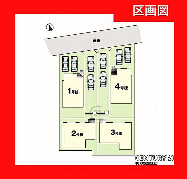 本物件は4号棟です♪お車は最大で並列2台の駐車が可能です♪