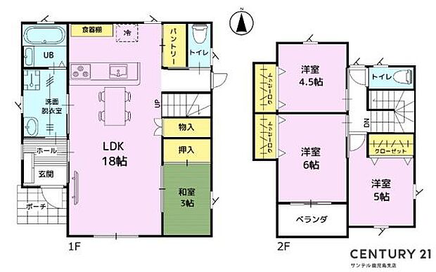 6号地です！和室も付いた4LDKの間取りです♪各居室に収納があり、バルコニーも付いているのでとても使い勝手の良い間取りとなっております♪