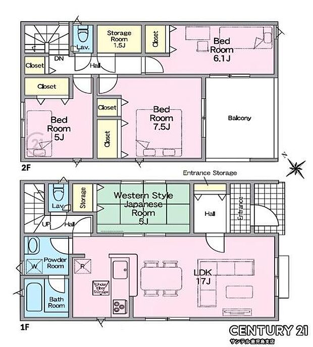 1号棟です!4SLDKの間取りとなっております♪バルコニーも付いているのでとても使い勝手も良く、3人家族から4人家族にぴったりな間取りです♪