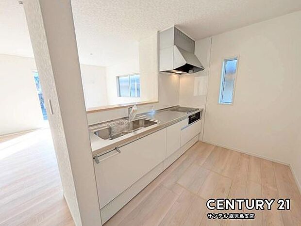 シンプルで使いやすい設計のキッチン♪そしてカウンターキッチンなので、リビングいるご家族と会話を楽しみながらお料理ができます♪オプションで食洗器を付けることができます♪