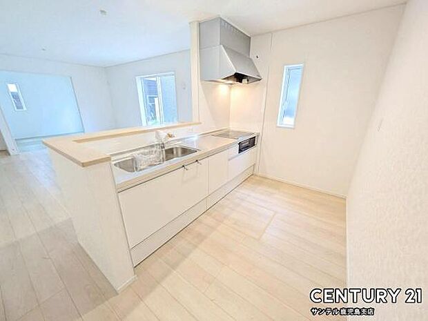 シンプルで使いやすい設計のキッチン♪そしてカウンターキッチンなので、リビングいるご家族と会話を楽しみながらお料理ができます♪オプションで食洗器を付けることができます♪