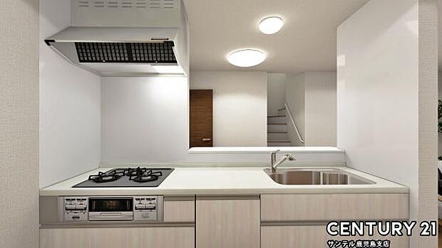 (同仕様モデル写真)シンプルで使いやすい設計のカウンターキッチンです♪オプションで食洗器を付けることができます！※家具、家電、インテリアはＣＧによるイメージです。