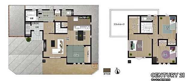 1号棟、南向き！和室付き4LDKの間取りとなっております♪3人家族から5人家族にぴったりな間取りです♪