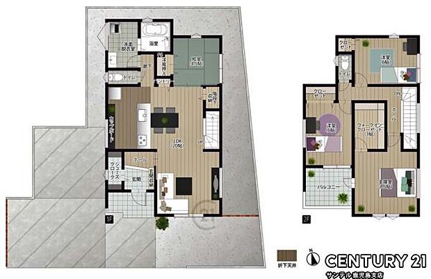 3号棟、南向き!和室付き4LDKの間取りとなっております♪3人家族から5人家族にぴったりな間取りです♪