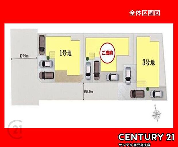 本物件は1号棟です♪駐車場は3台可能です♪