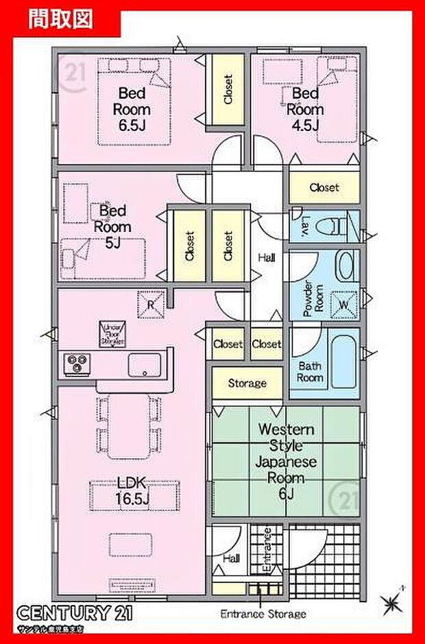 2号棟、南東向き！平屋です！収納スペースが多く、ファミリーにも使いやすい間取りとなっております♪