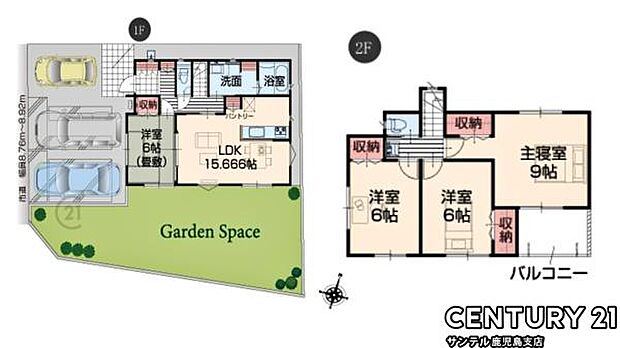 3号棟です！2階建の4LDKの間取りです♪各居室に収納があり、ご家族でとても使い勝手の良い間取りとなっております♪