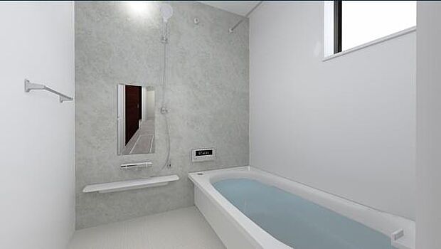 (同仕様モデル写真)広々とした1坪タイプのシステムバス♪浴室乾燥、涼風、暖房、換気システムが付いておりますので、快適なバスタイムを過ごせます♪※家具、家電、インテリアはＣＧによるイメージです。